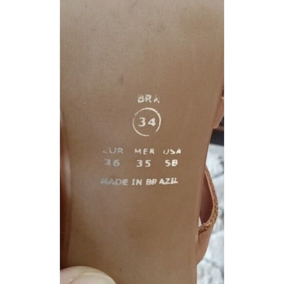 SONHODOSPE BRAZIL HEELS 5B TIE AT ANKLES WHITE TAN - Picture 7 of 7